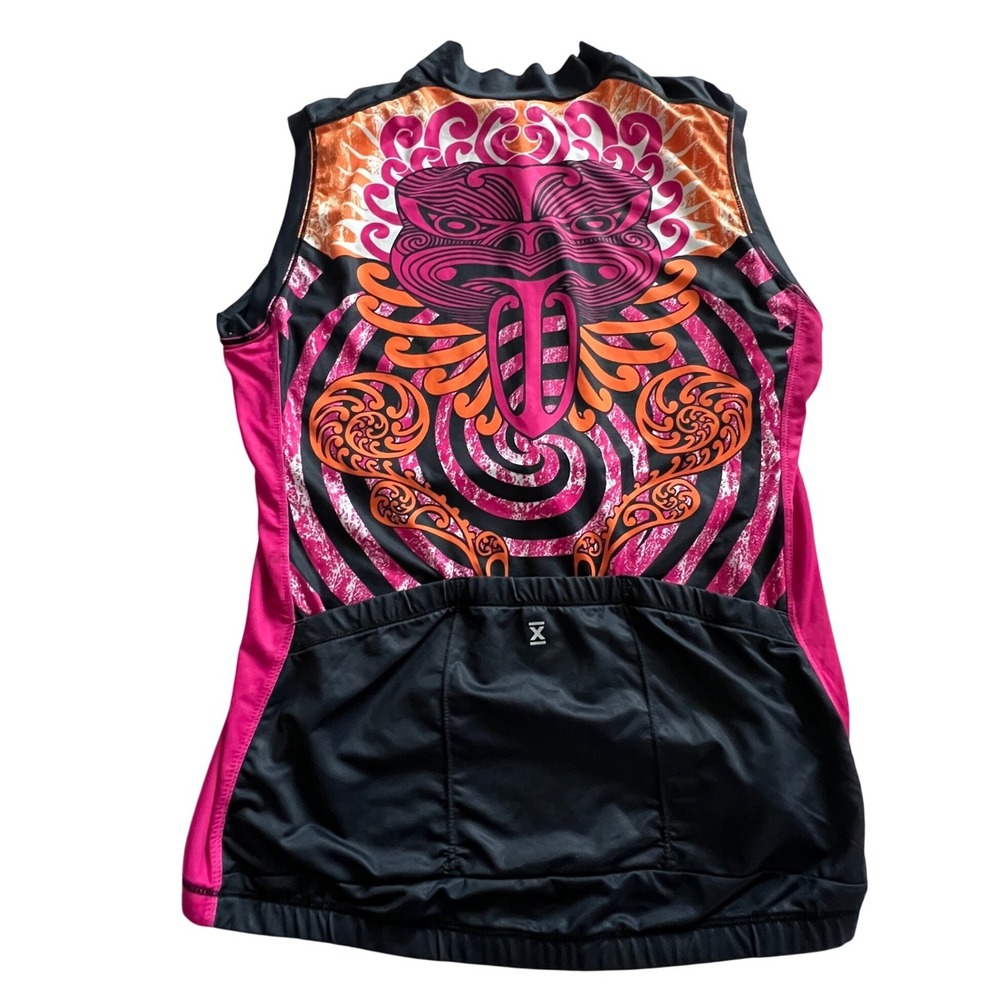 YMX by Yellowman Cycling Jersey Womens Large Biking Tribal Tattoo Wicking Bold - Picture 3 of 6